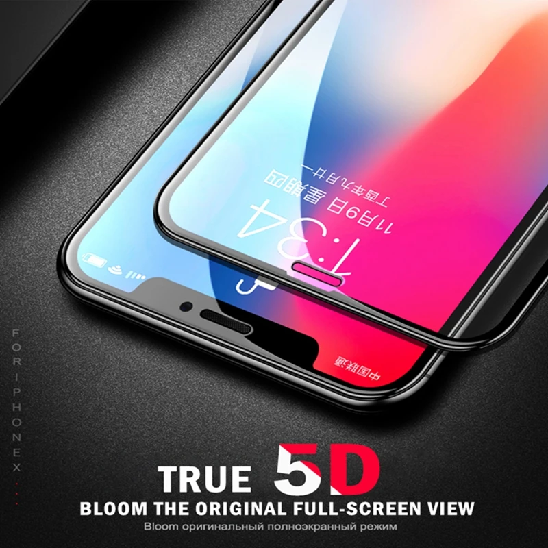 5D Išlenktą Kraštą, Visą Padengti Grūdinto Stiklo iPhone 11 12 Pro Max X XS XR Screen Protector Filmas 