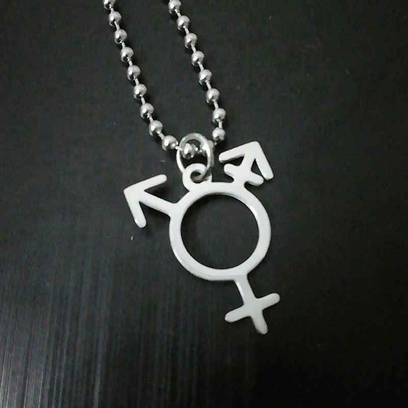 Nerūdijančio Plieno Transseksualų Simbolis Karoliai Transseksualų Išdidumo Papuošalai, Vyrų Ir Moterų Simbolis Karoliai Transseksualų dovana 2